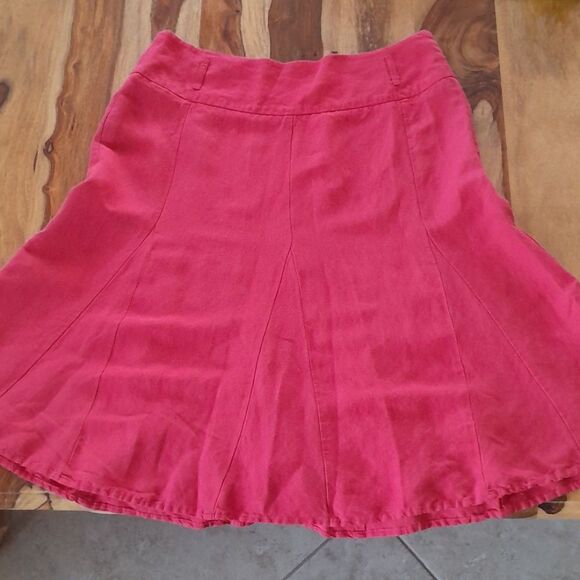 Vtg. East 54th Linen blend Pleated Skirt - Picture 4 of 15